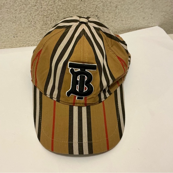 Burberry TB Logo Nova Check Baseball Cap Beige Adjustable Strap Authentic main image 7